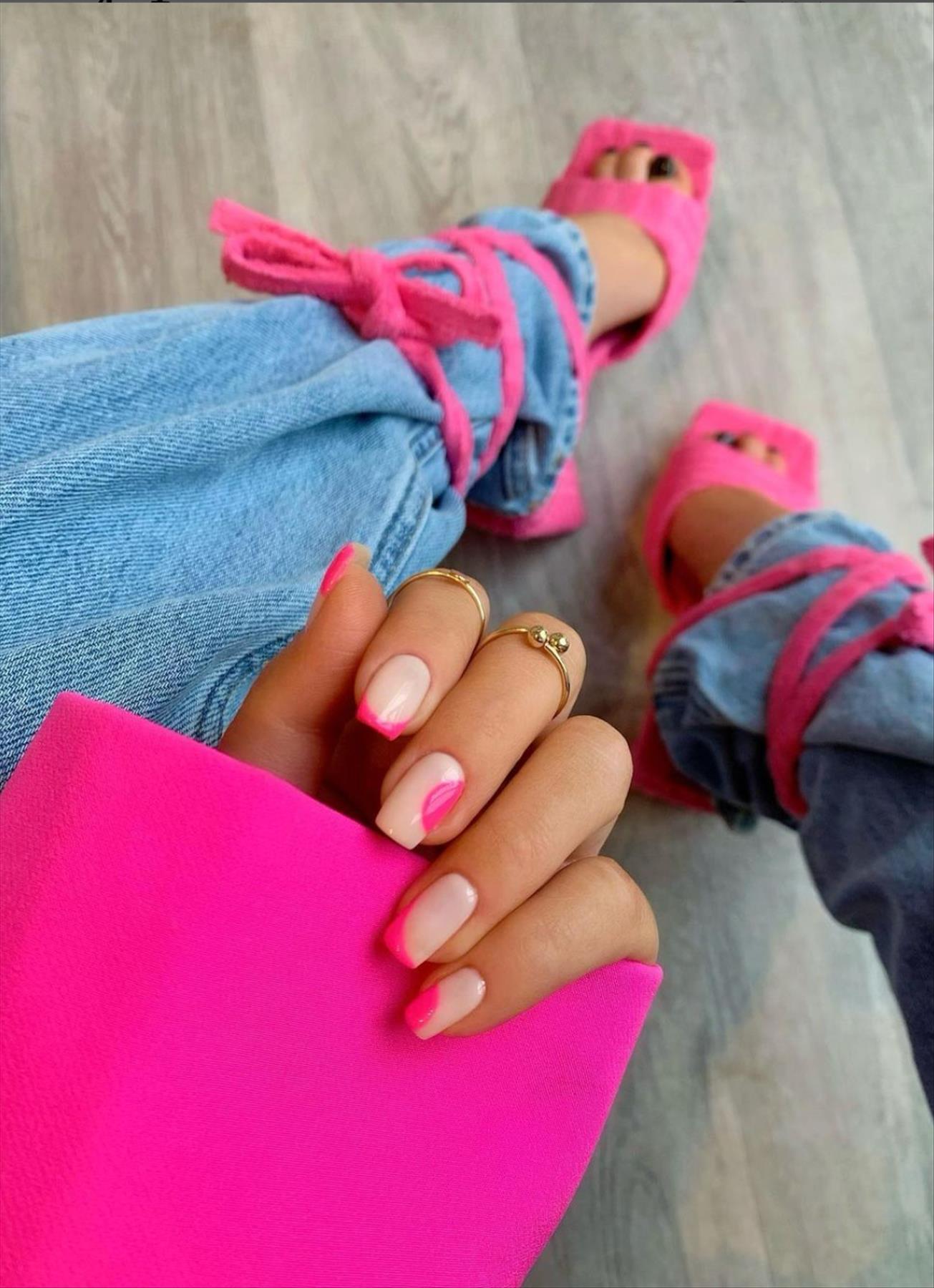  Trendy Summer Nail Designs with Short Square Nails 2022