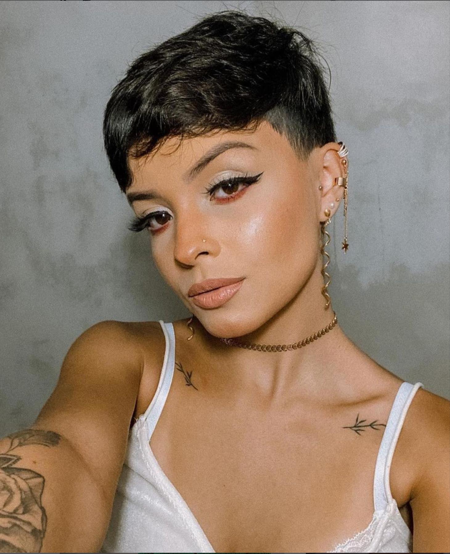 Bold Short Asymmetrical Pixie Cuts with  Bangs Hard To Resist