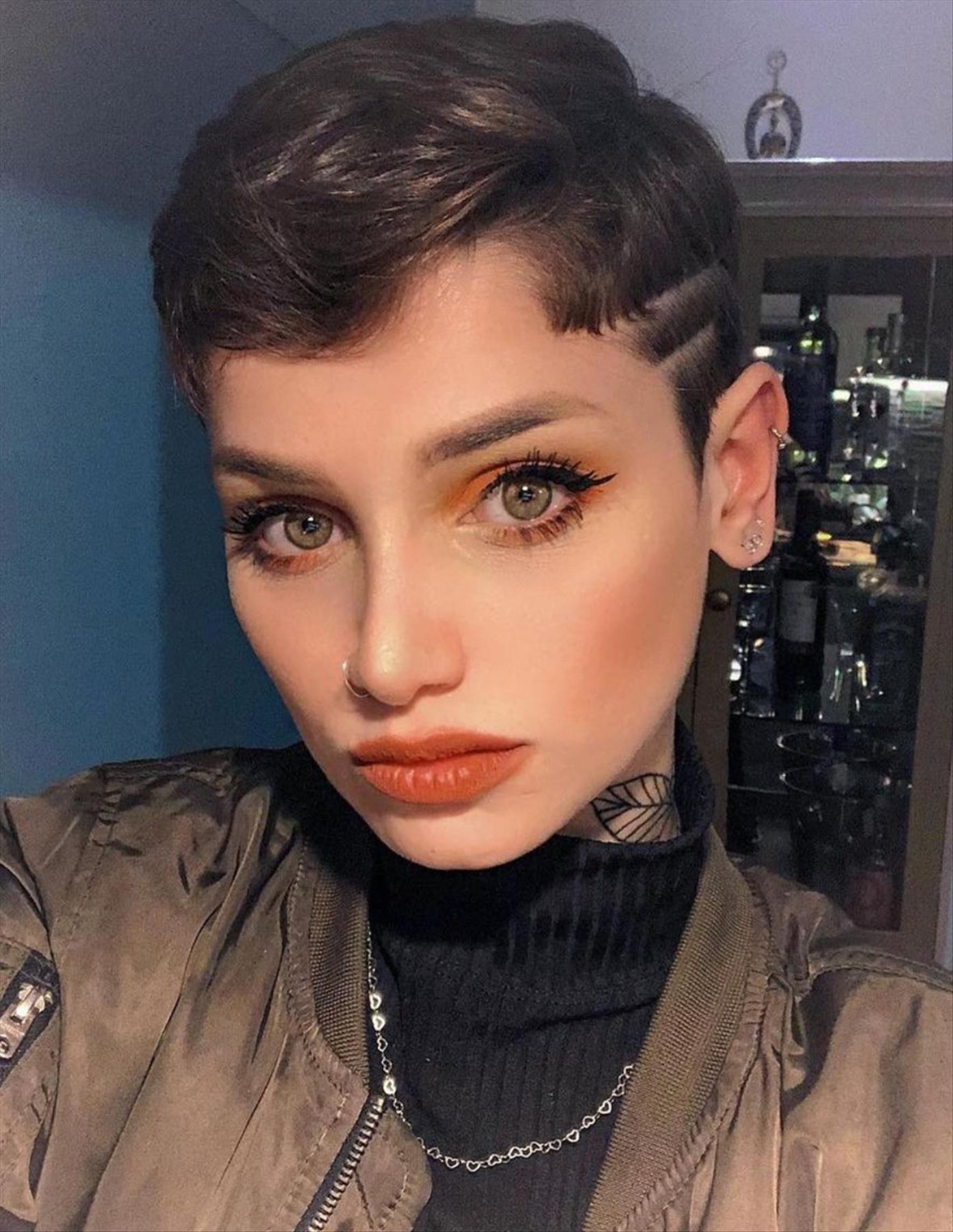 Bold Short Asymmetrical Pixie Cuts with  Bangs Hard To Resist