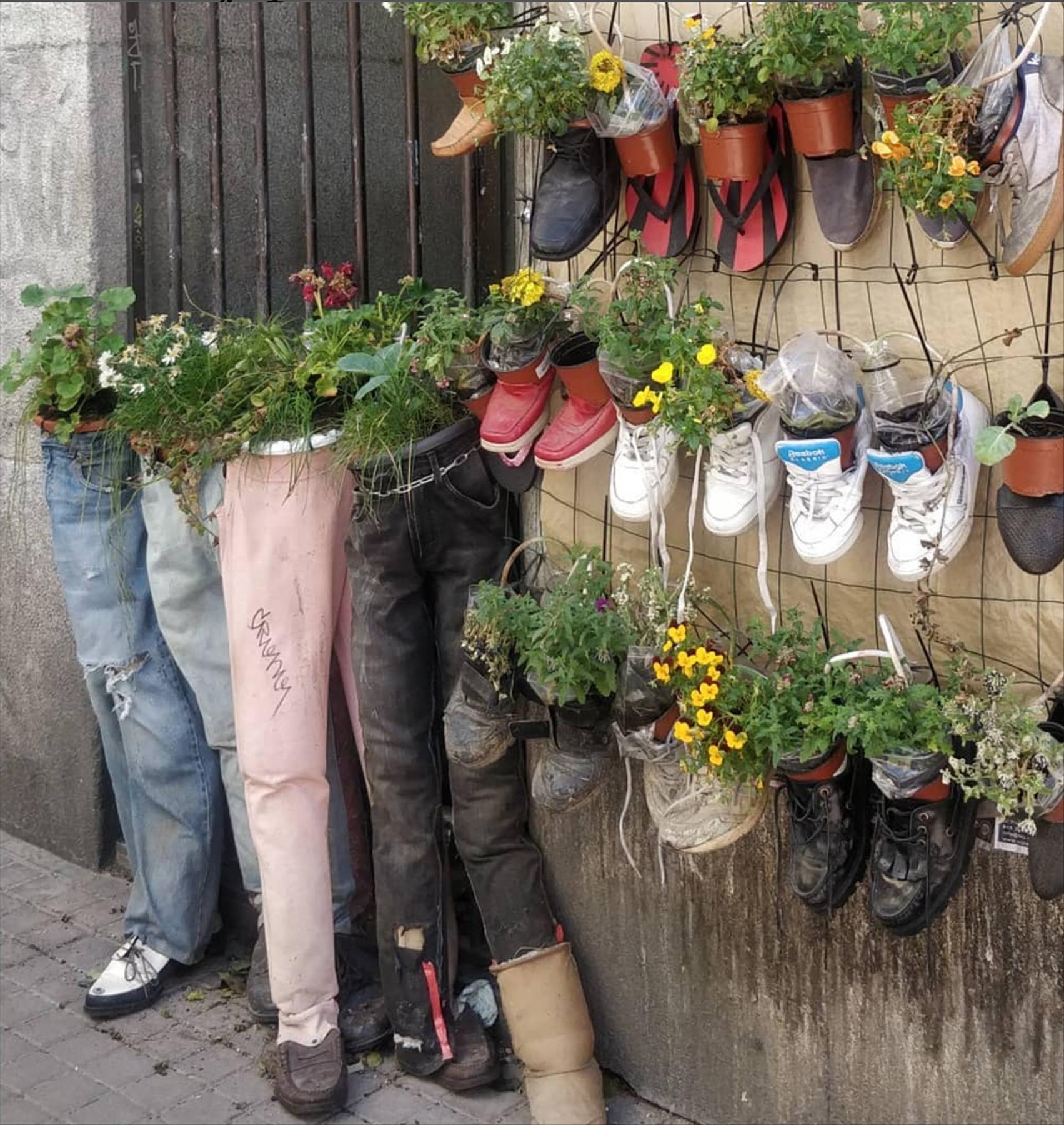 DIY plants in shoes: Recycled Footwear makes a Great Garden Planter