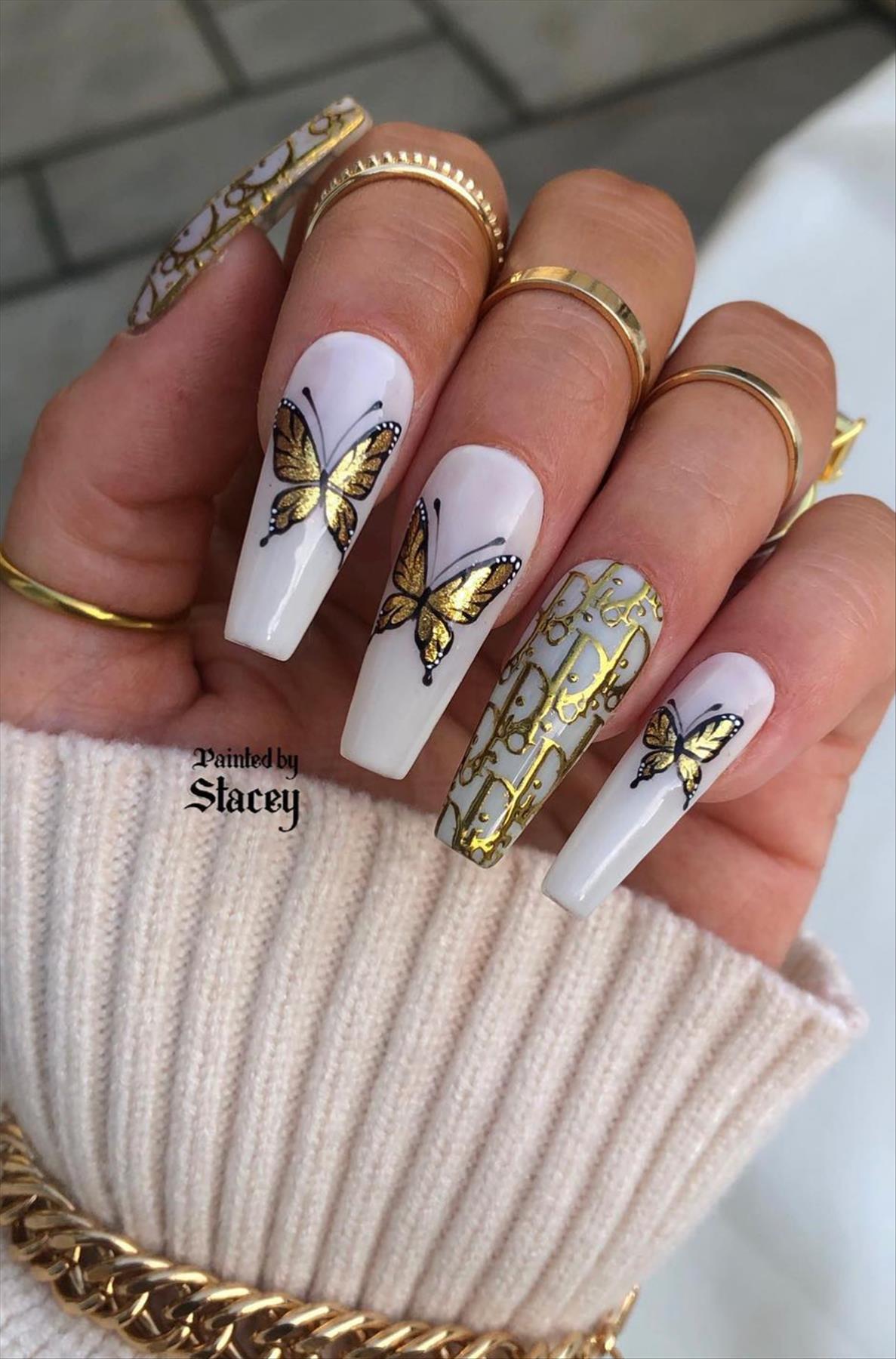 Trendy Butterfly Coffin Nails Perfect for Summer 2022