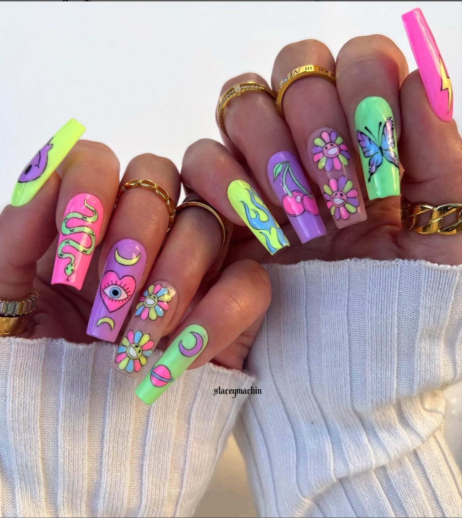 Trendy Butterfly Coffin Nails Perfect for Summer 2022