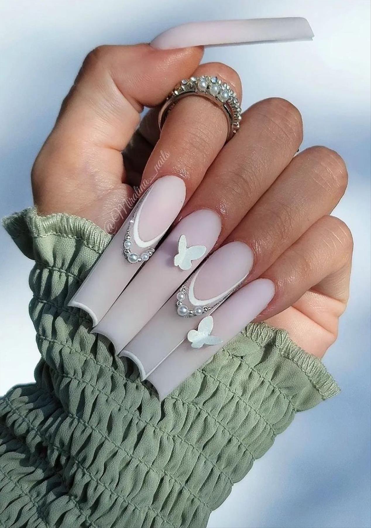 Trendy Butterfly Coffin Nails Perfect for Summer 2022