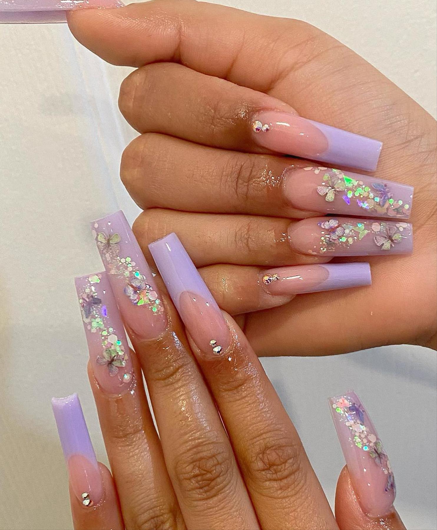 Trendy Butterfly Coffin Nails Perfect for Summer 2022