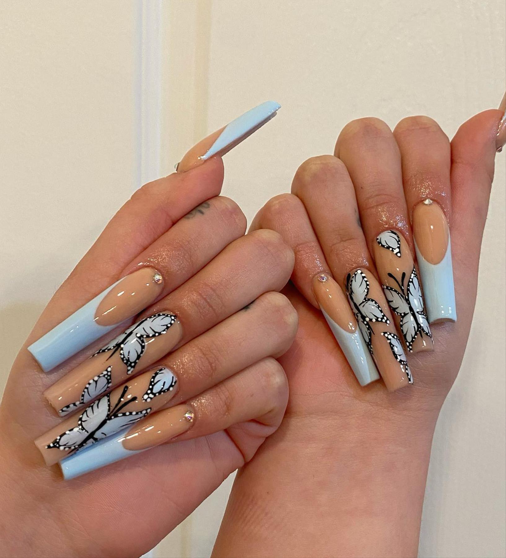 Trendy Butterfly Coffin Nails Perfect for Summer 2022