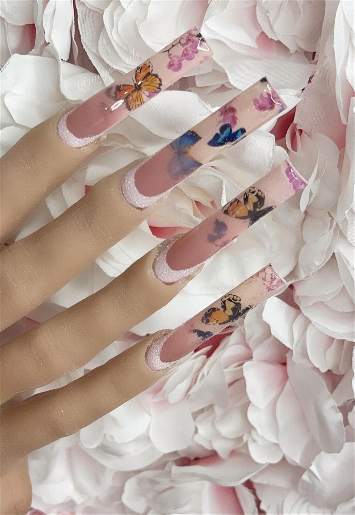 Trendy Butterfly Coffin Nails Perfect for Summer 2022