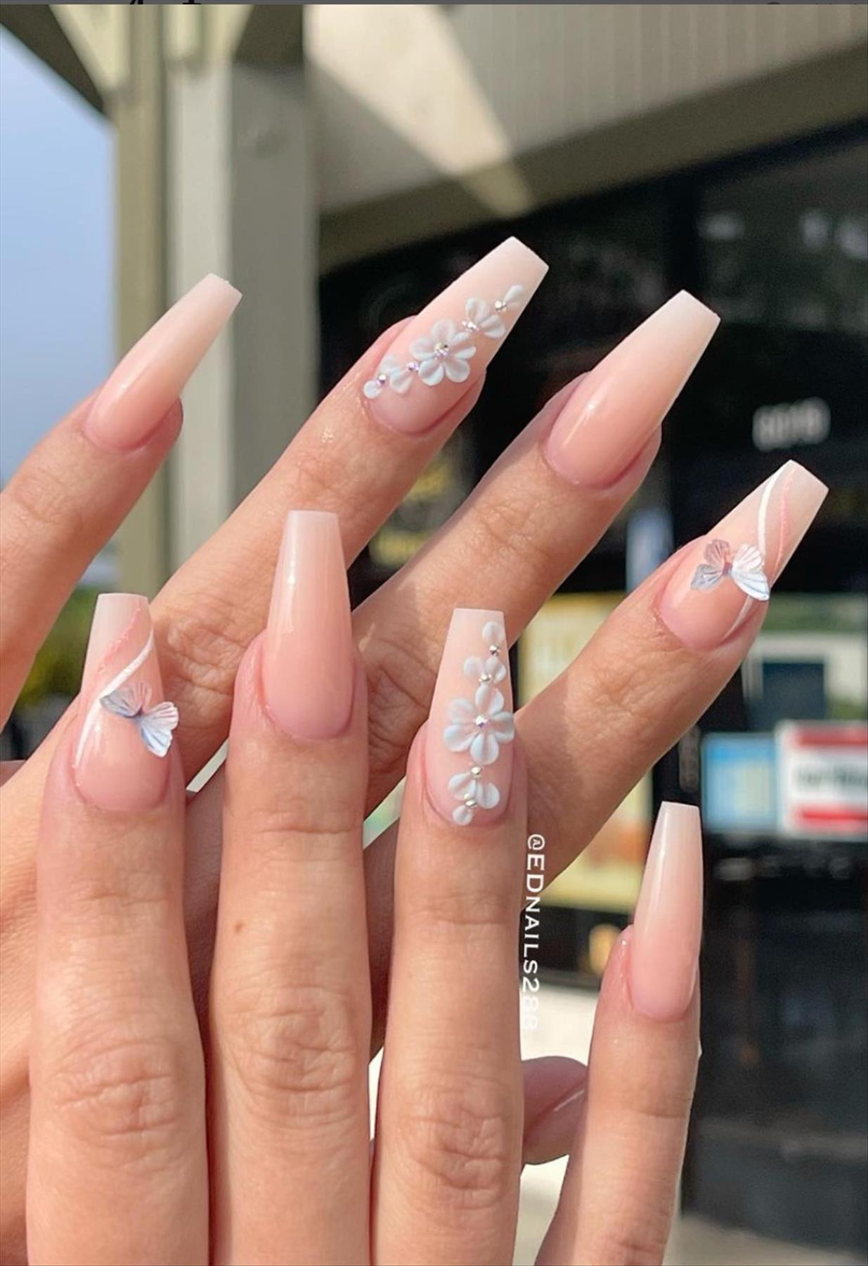 Trendy Butterfly Coffin Nails Perfect for Summer 2022