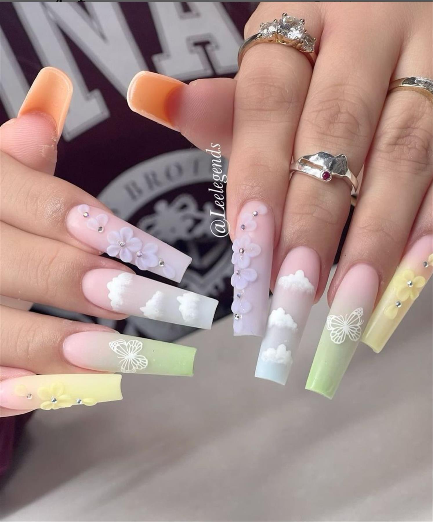 Trendy Butterfly Coffin Nails Perfect for Summer 2022