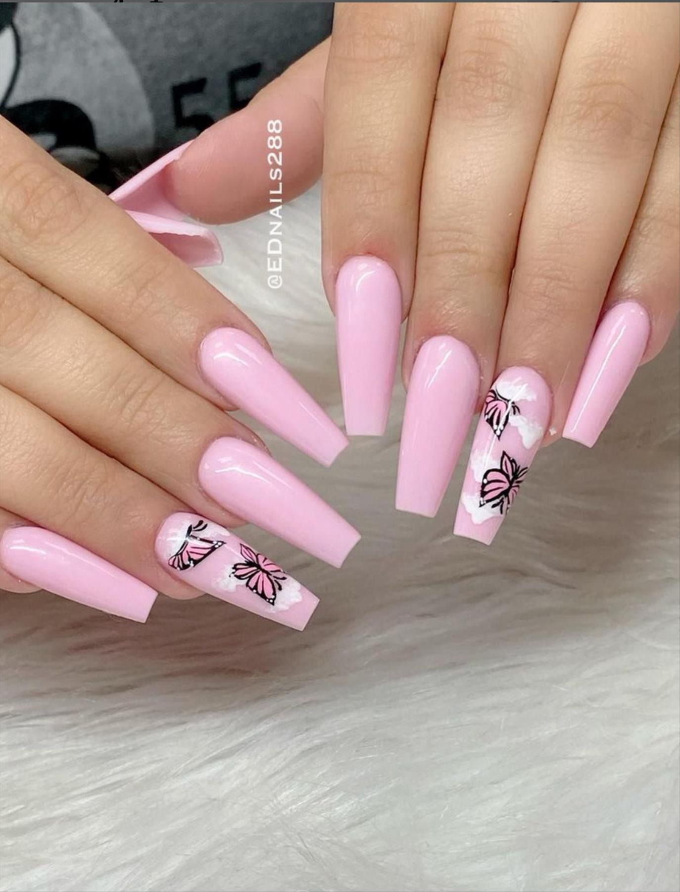 Trendy Butterfly Coffin Nails Perfect for Summer 2022