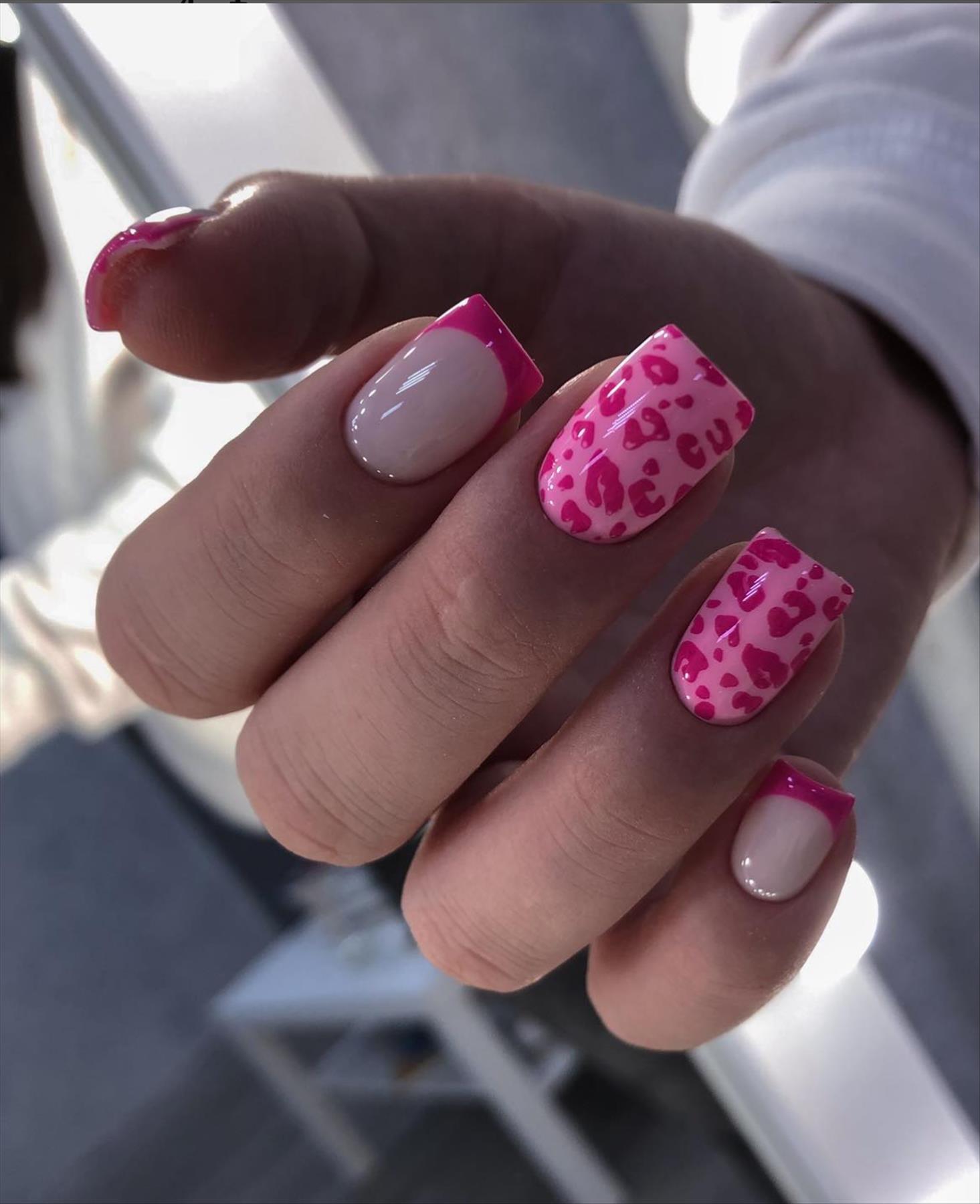 Pretty short gel nails with square nail shapes to try 