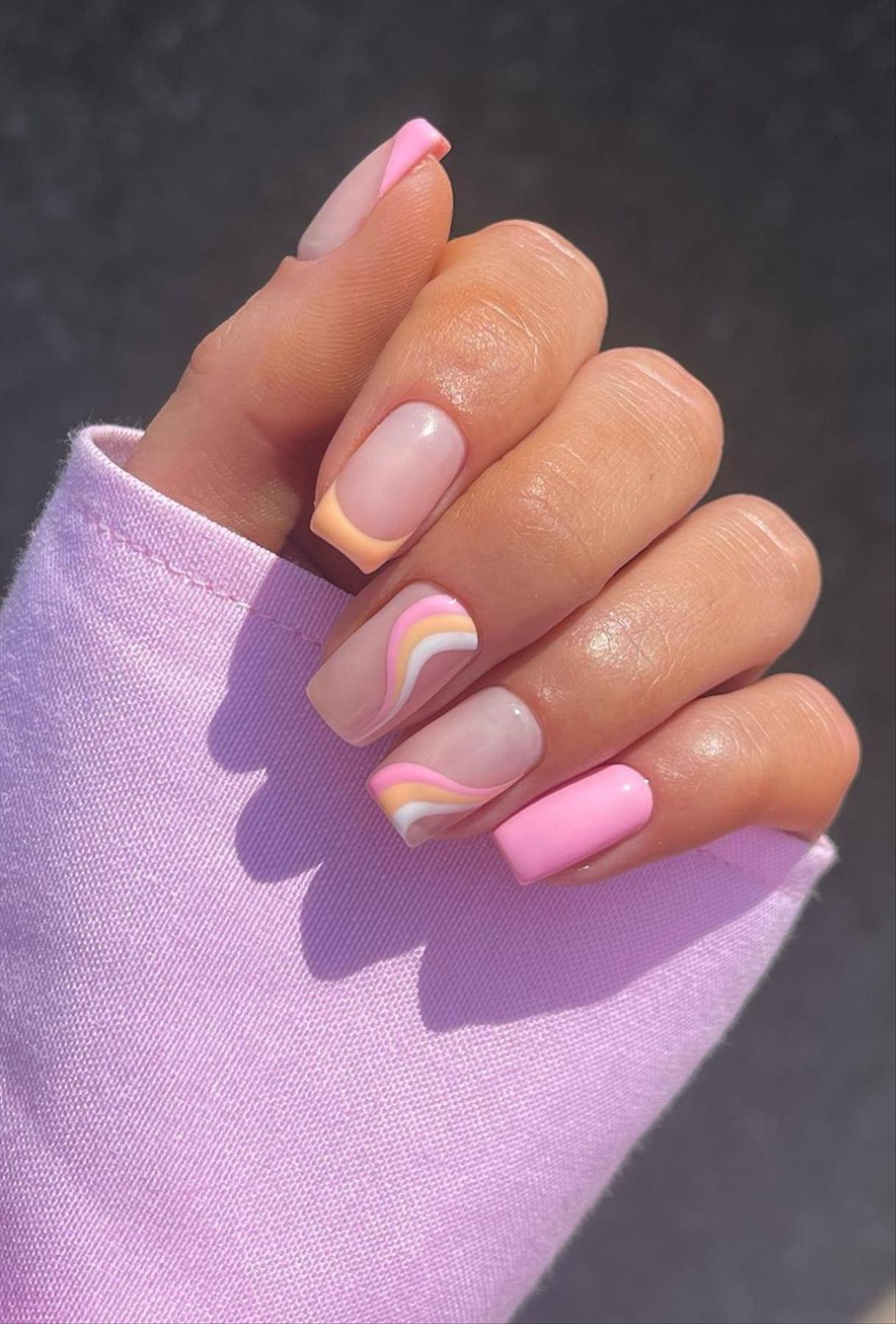 Best & Simple short coffin nails ideas for Summer manicures inspo