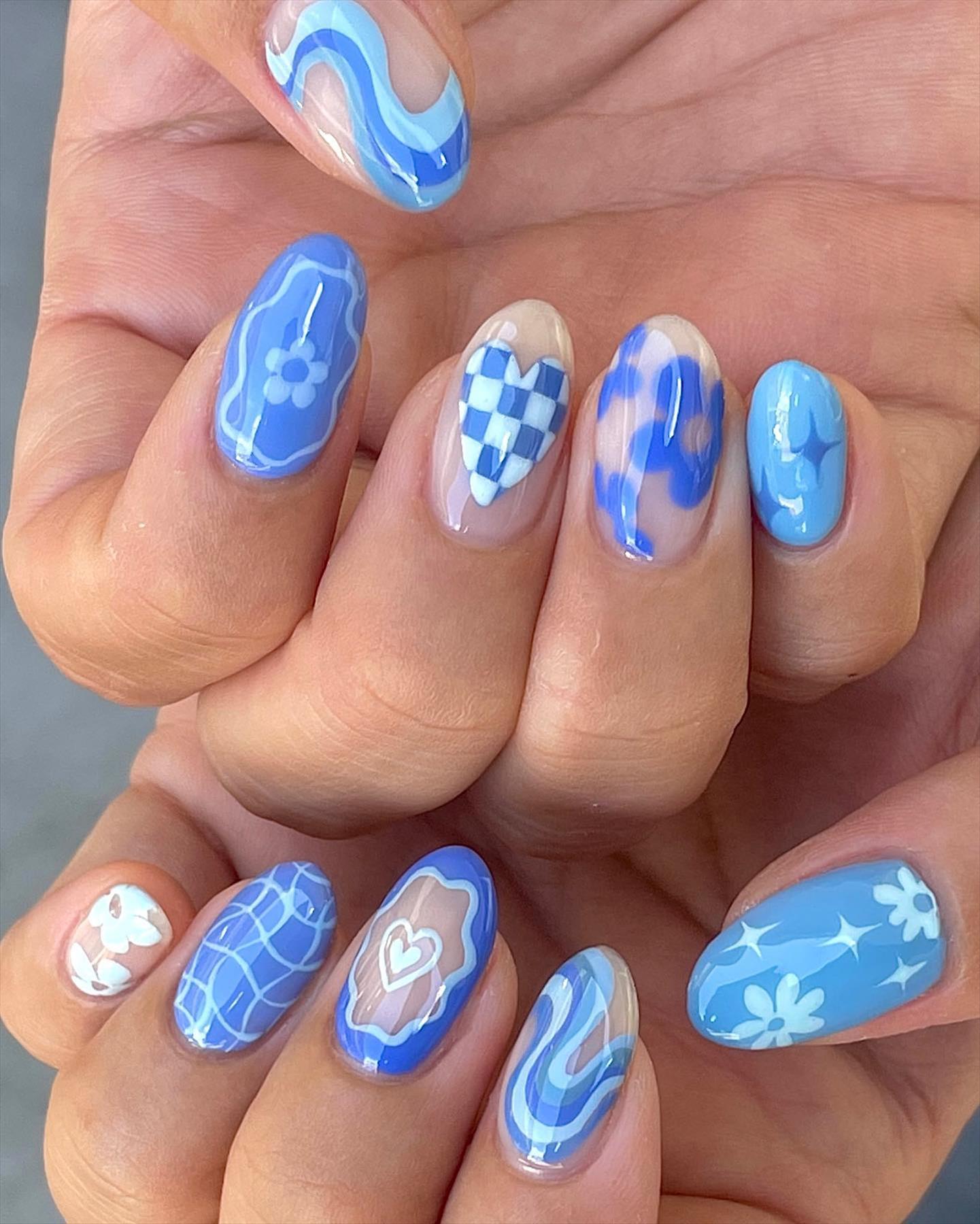 Adorable Short Blue Nails Ideas for Cooler Vibes in 2022!