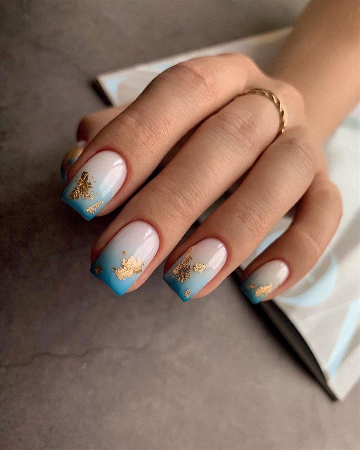 Adorable Short Blue Nails Ideas for Cooler Vibes in 2022!