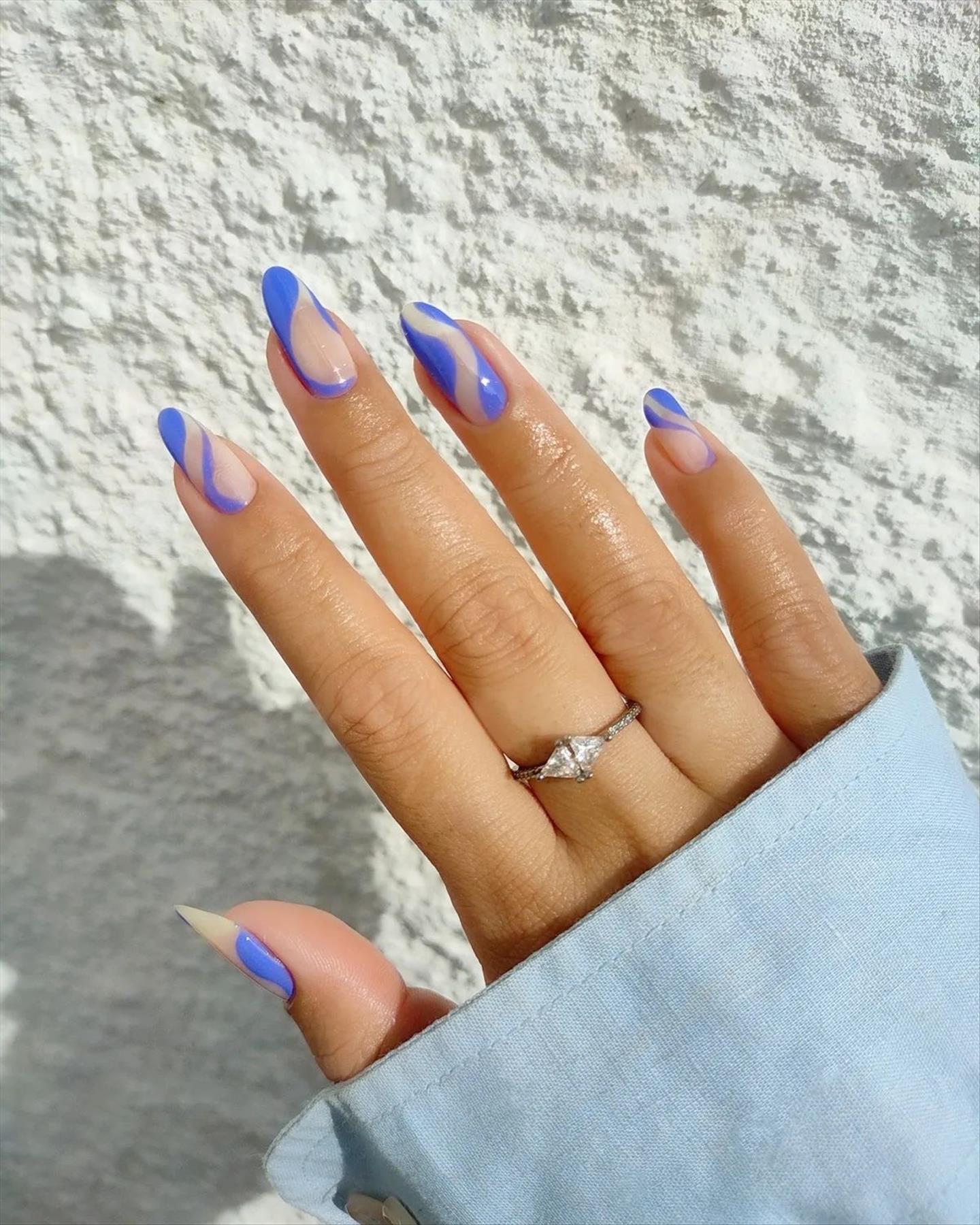 Adorable Short Blue Nails Ideas for Cooler Vibes in 2022!