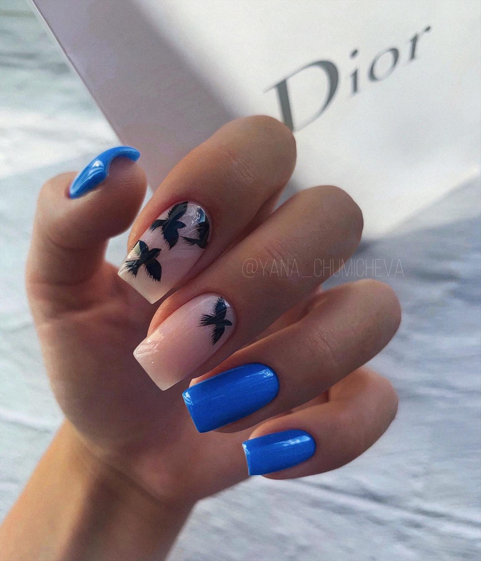 Adorable Short Blue Nails Ideas for Cooler Vibes in 2022!