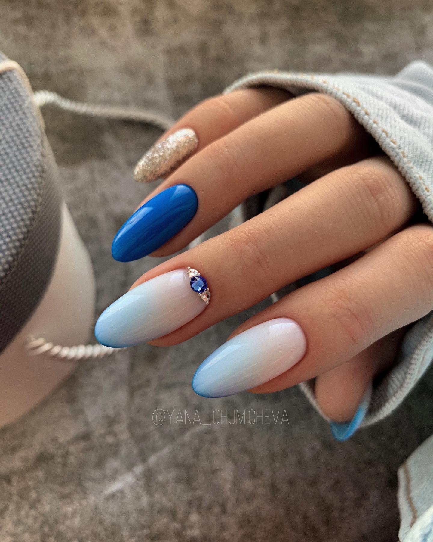 Adorable Short Blue Nails Ideas for Cooler Vibes in 2022!