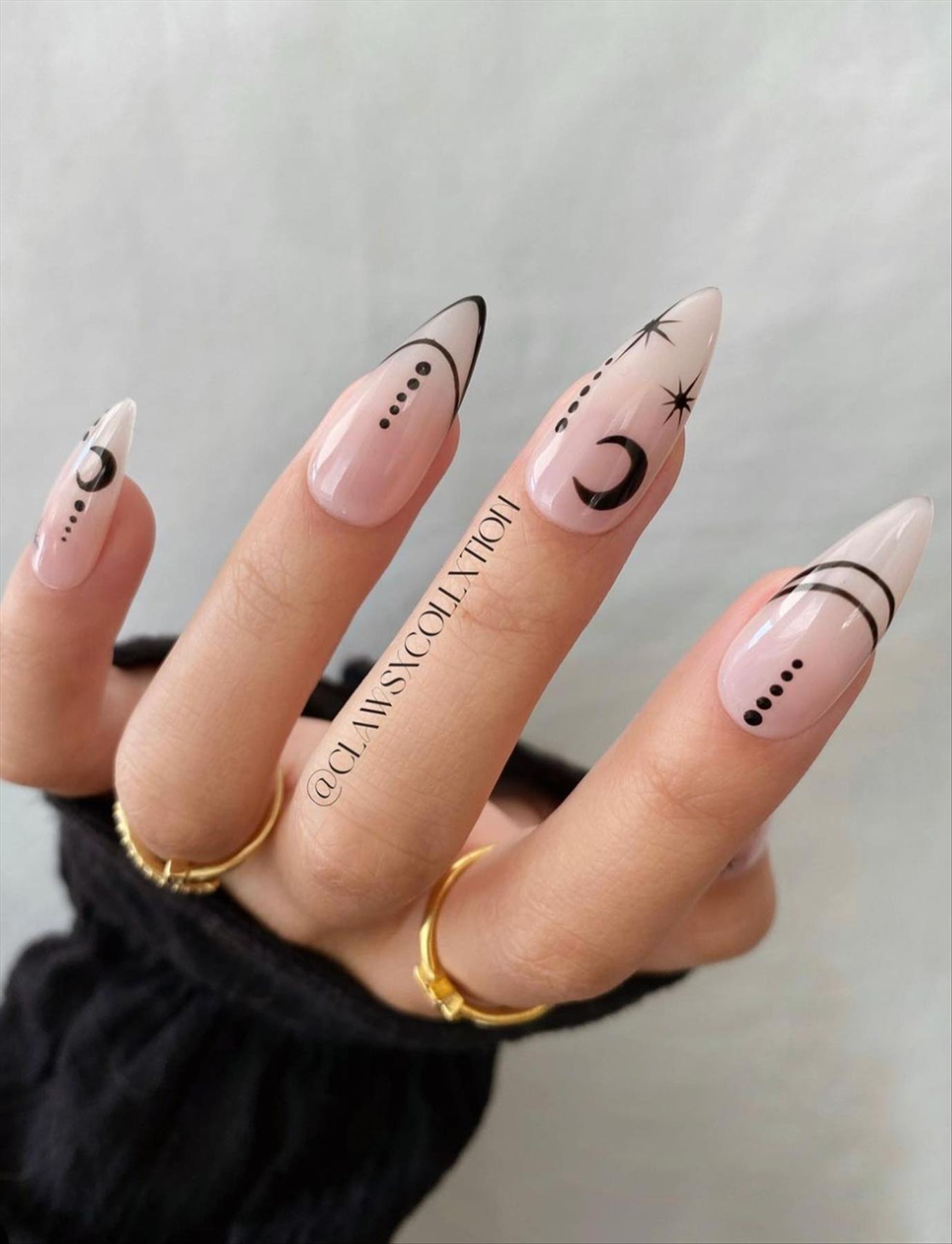 Cool black nail design for winter nails 2022