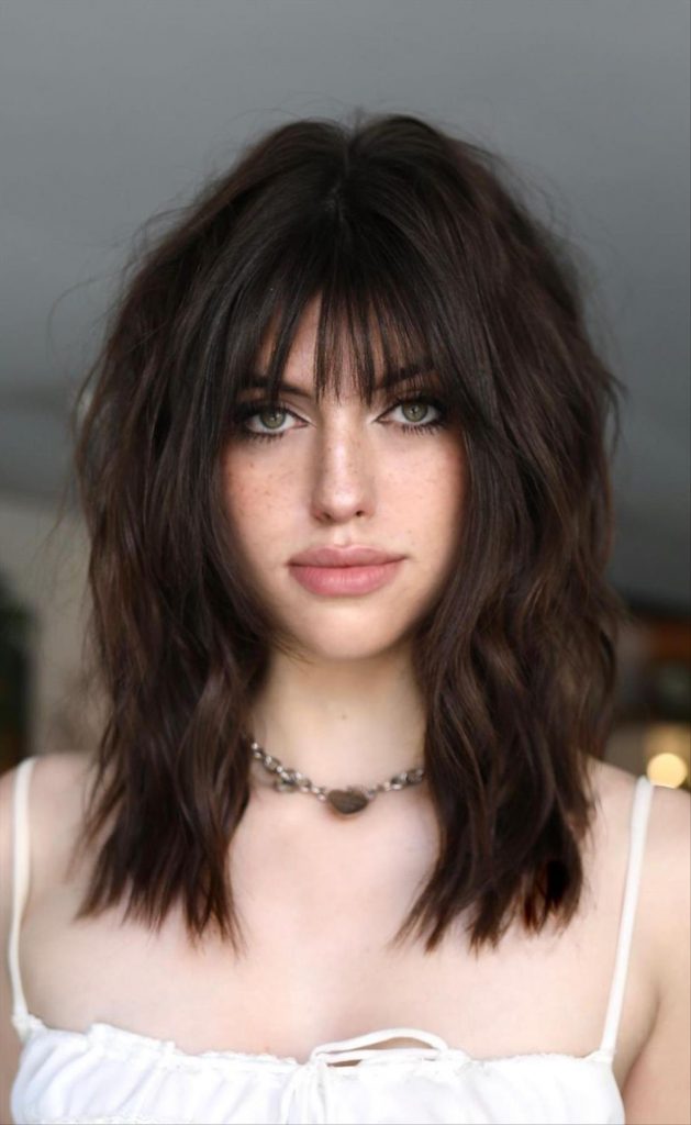 40 Cool Medium Length Haircuts With Bangs To Try Now