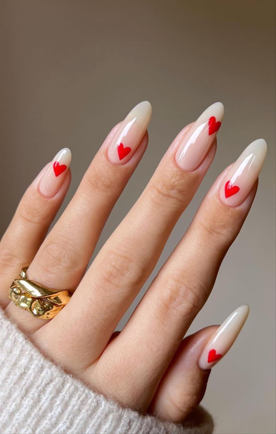 Top 31 heart nails for Valentine's Day nail designs 2023 inspiration