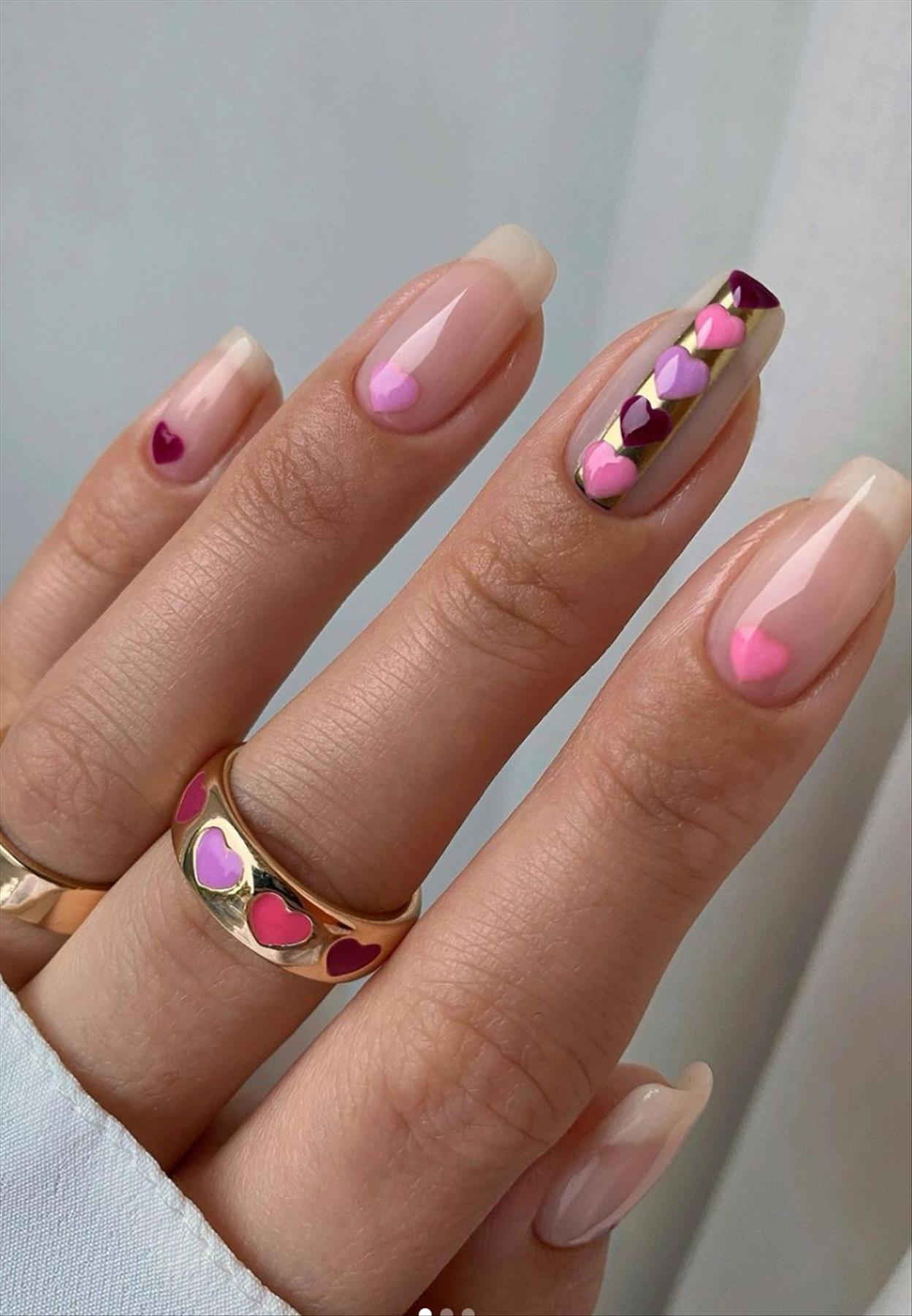 Top 31 heart nails for Valentine's Day nail designs 2023 inspiration