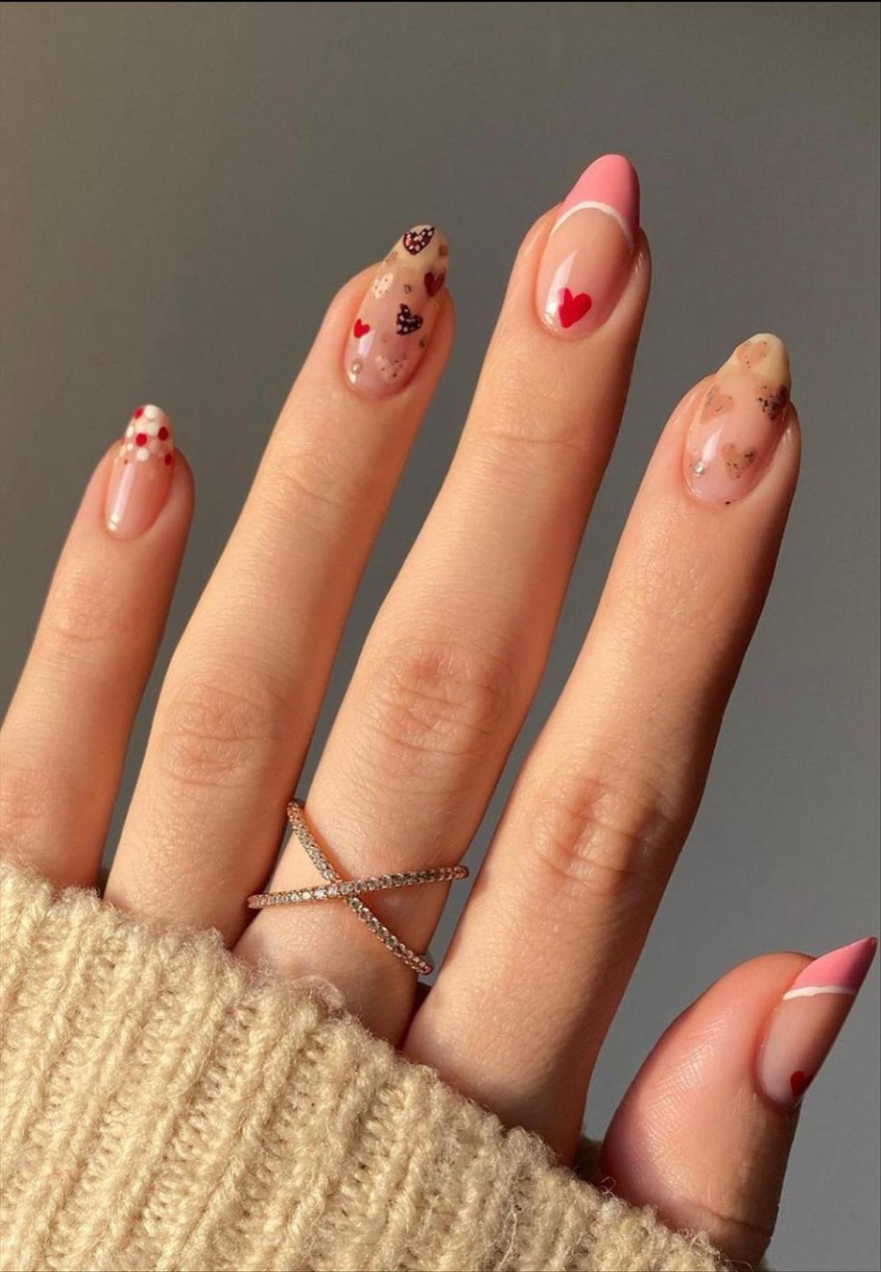 Top 31 heart nails for Valentine's Day nail designs 2023 inspiration