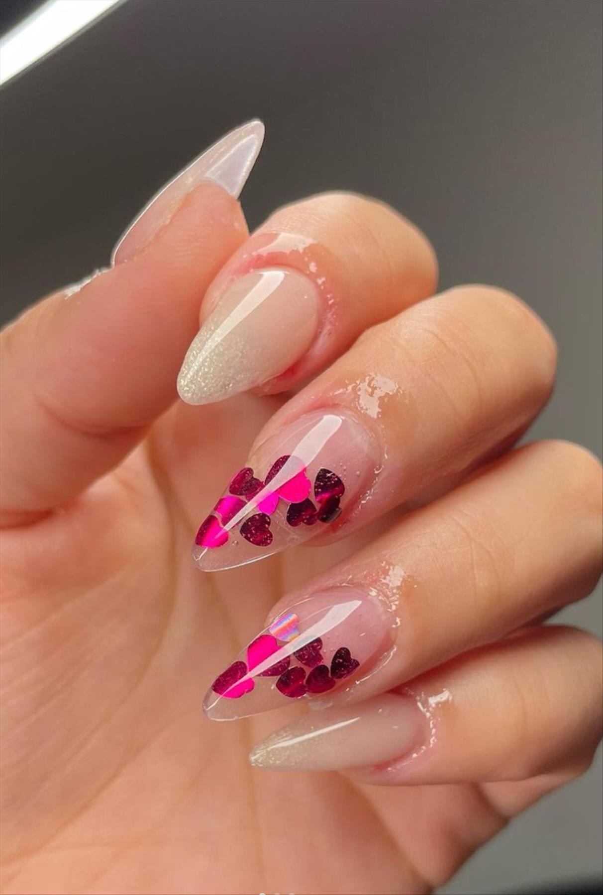 Top 31 heart nails for Valentine's Day nail designs 2023 inspiration