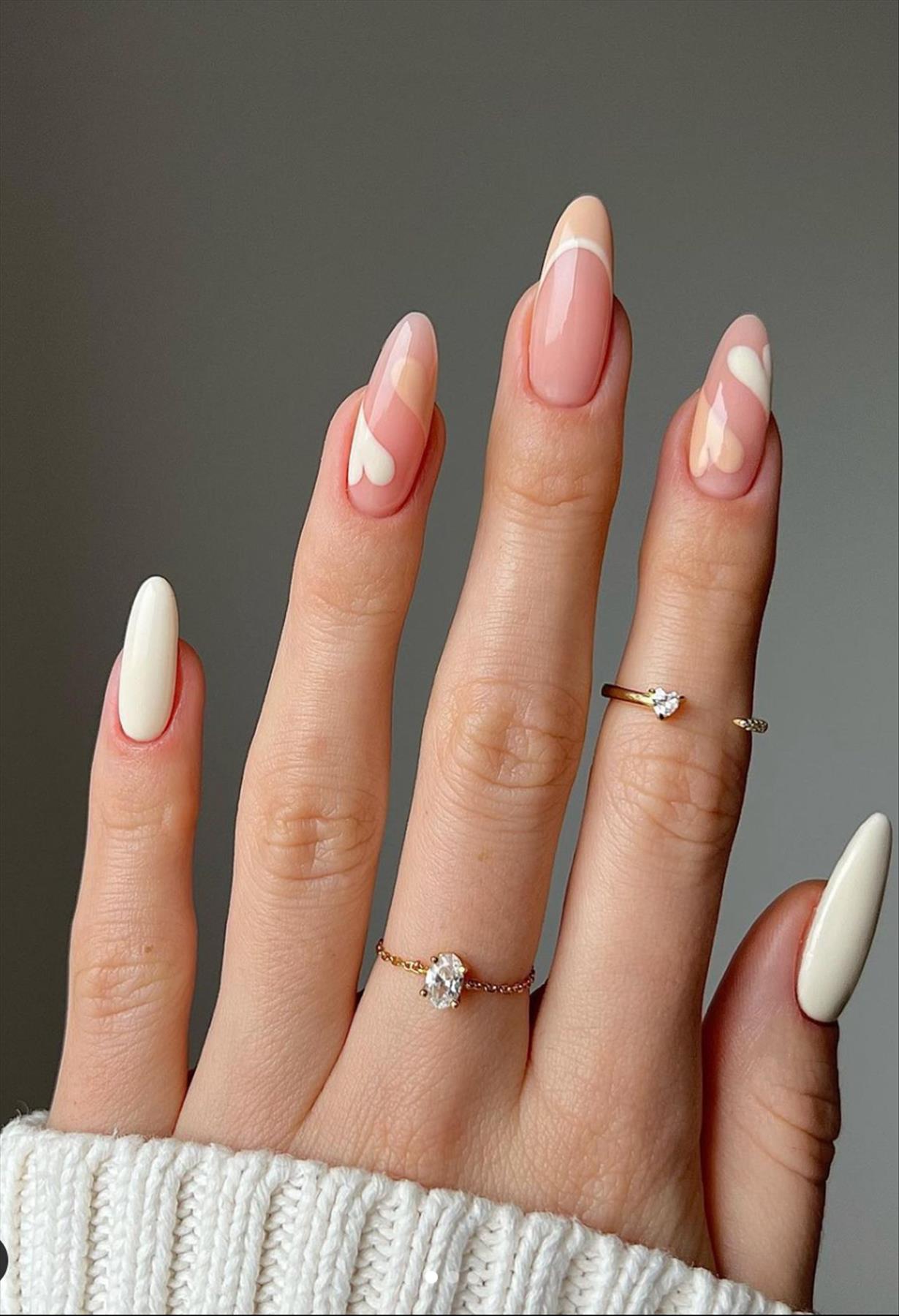 Elegant white Valentine's Day nail designs you'll love