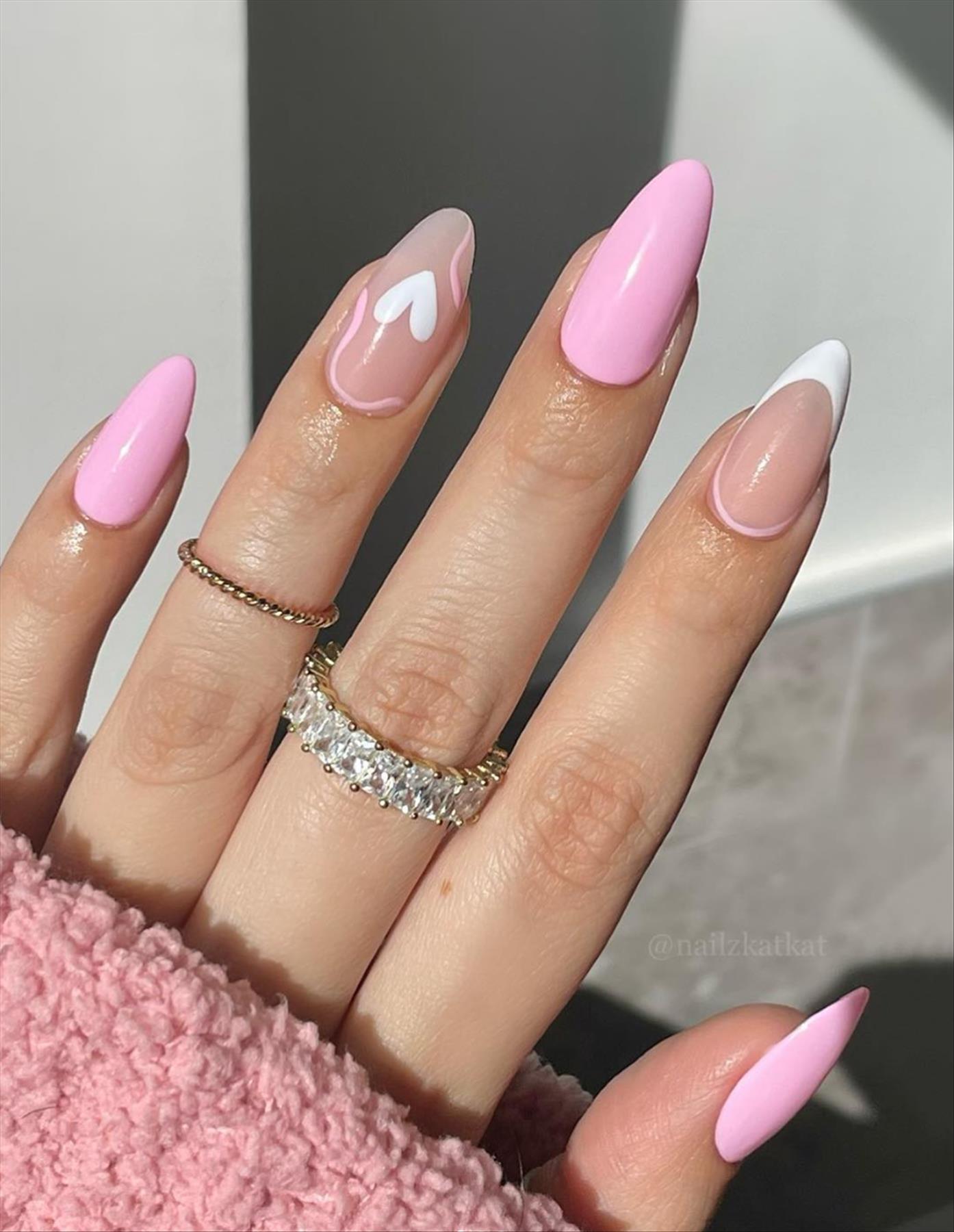 Elegant white Valentine's Day nail designs you'll love