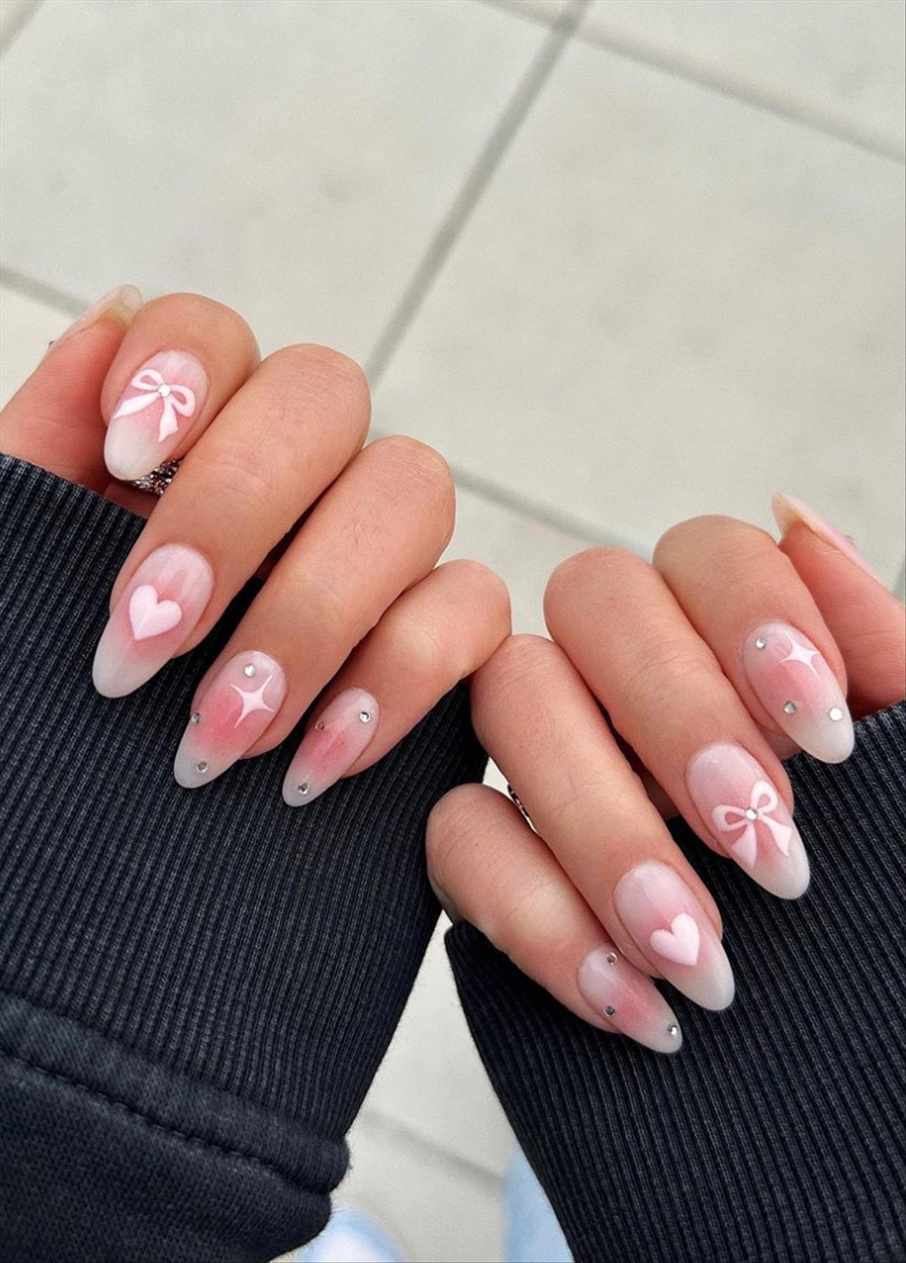 Elegant white Valentine's Day nail designs you'll love