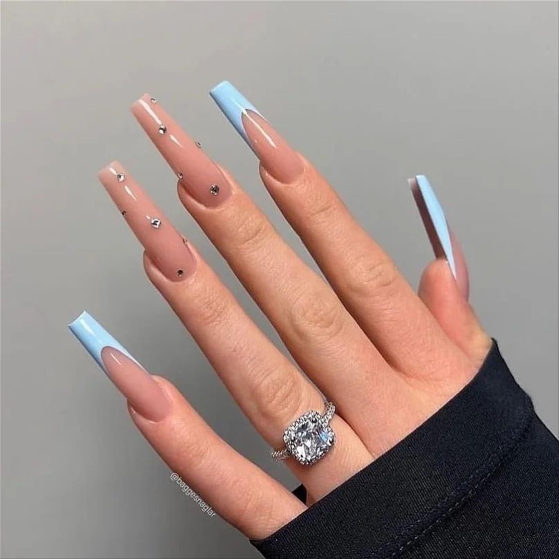 Classic Summer coffin nails acrylic prefect to wear