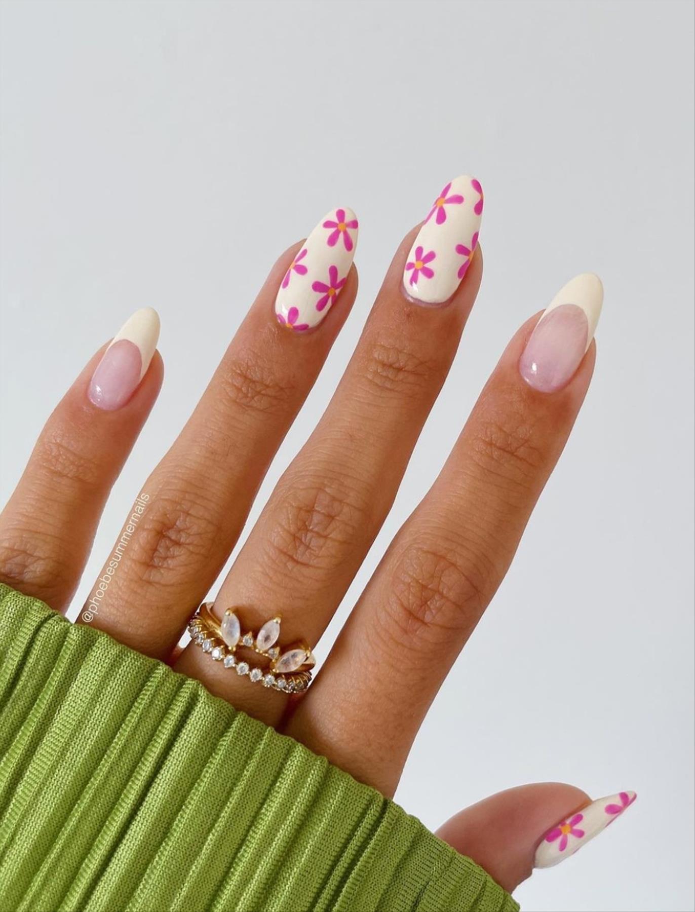 Fresh and Vibrant short Spring nail designs inspo