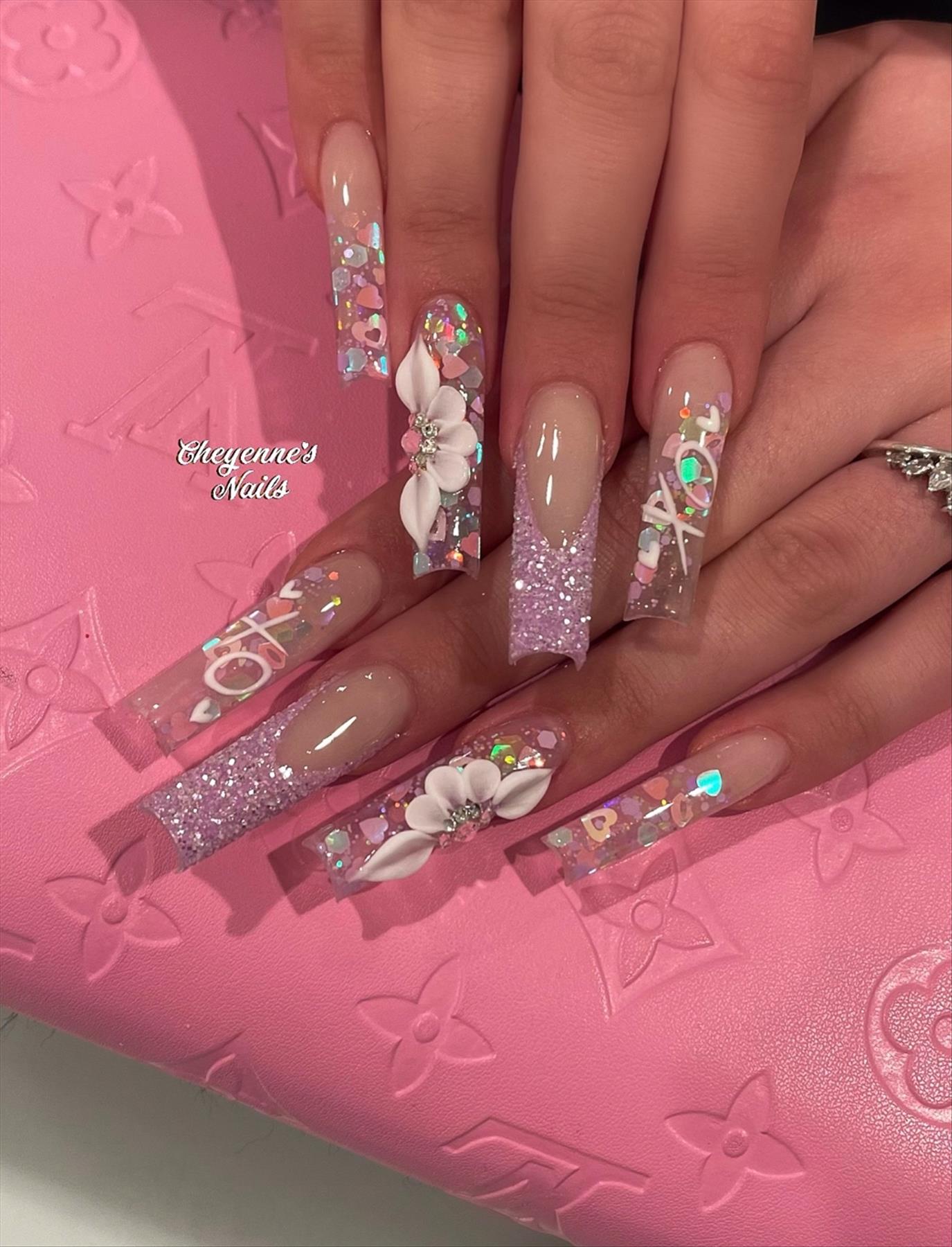 Beautiful Spring coffin nails acrylic for 2024