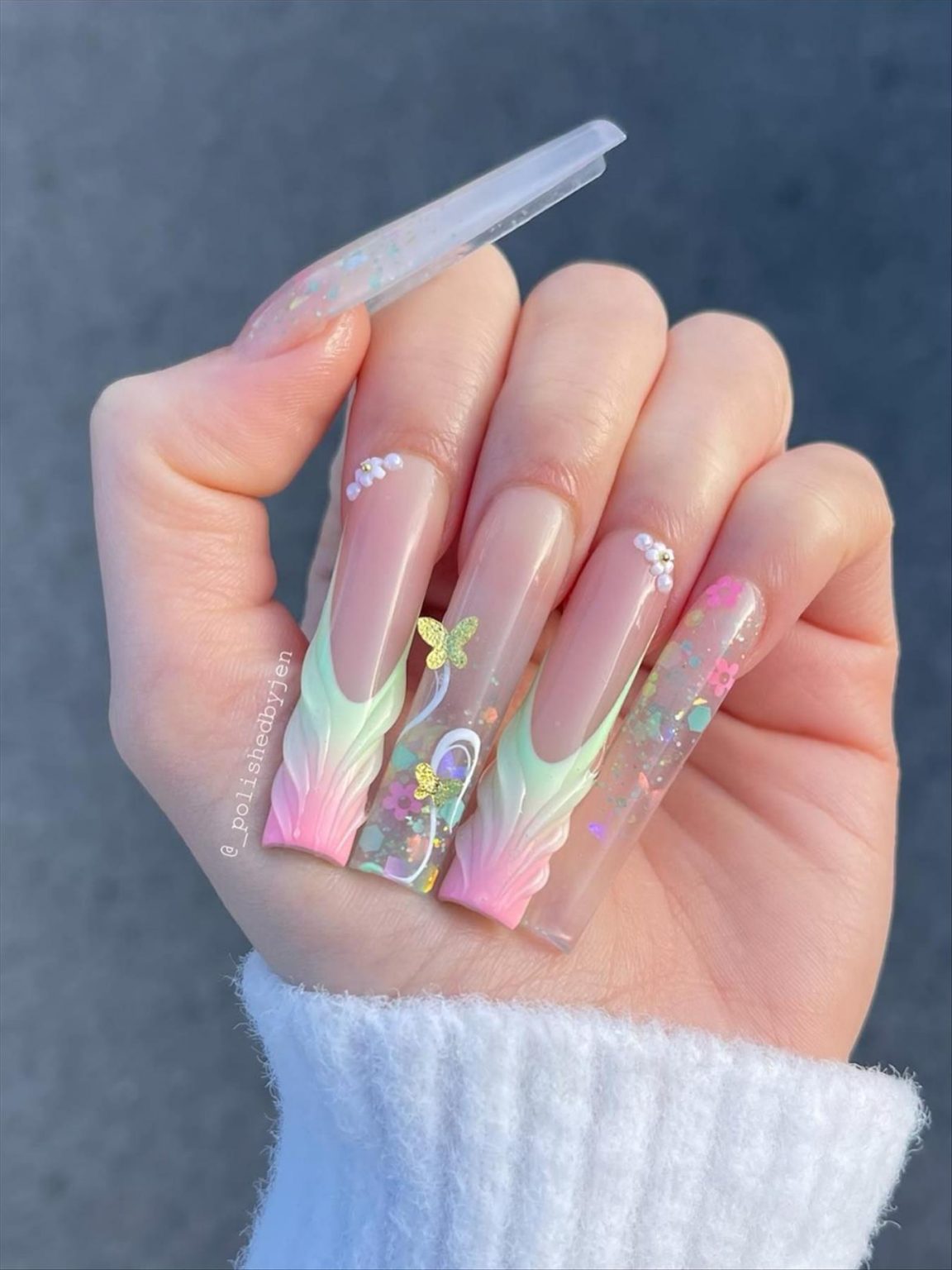 28 Beautiful Spring coffin nails acrylic for 2024