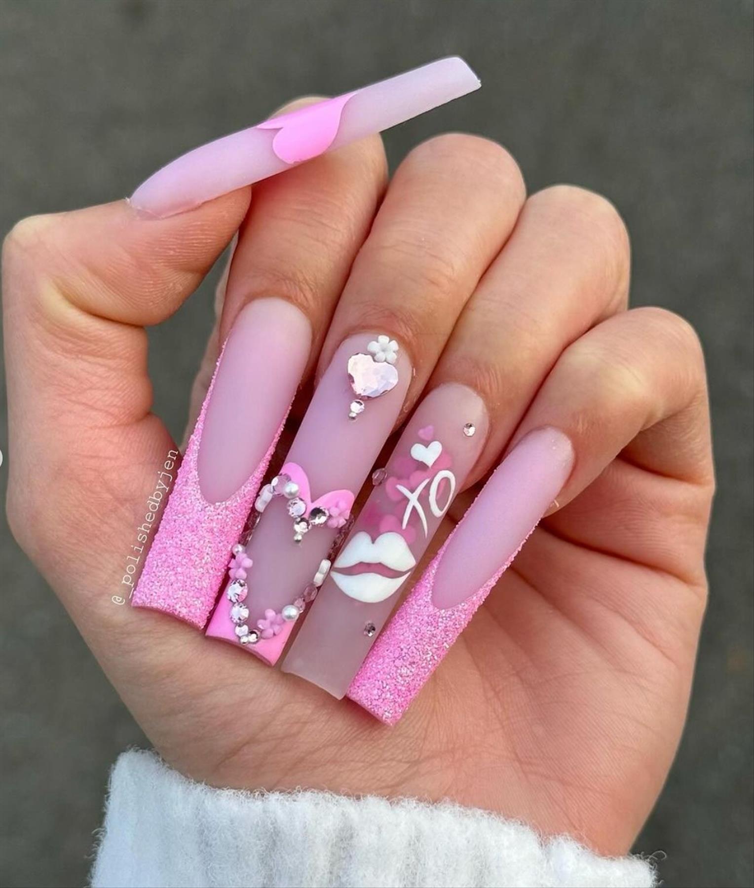 Beautiful Spring coffin nails acrylic for 2024