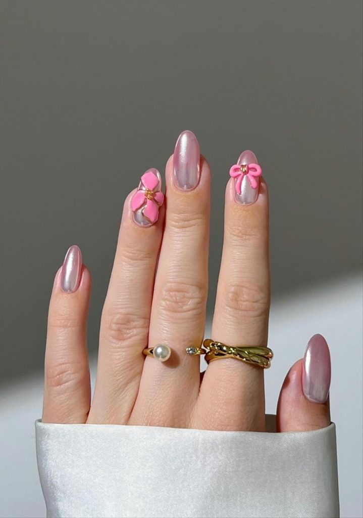 Chic short almond nails for summer manicures 2024