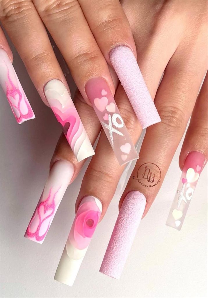 Perfect Long Valentine's Day nail Ideas to wear in 2025