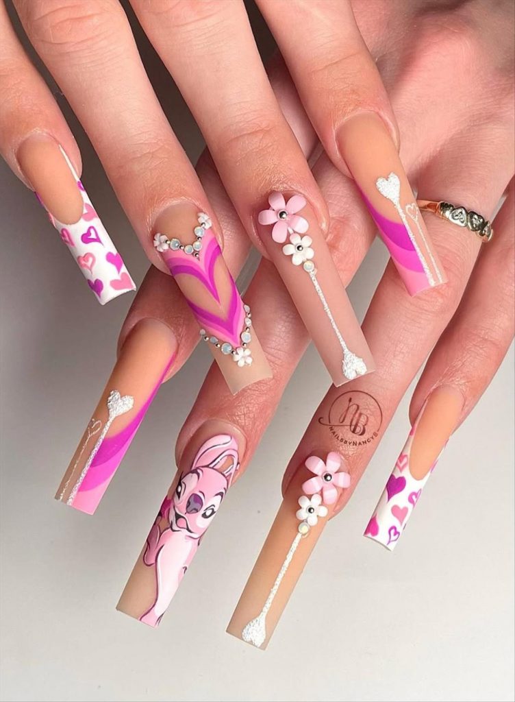 Perfect Long Valentine's Day nail Ideas to wear in 2025