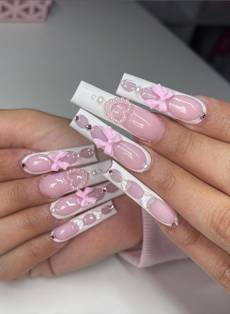 Perfect Long Valentine's Day nail Ideas to wear in 2025