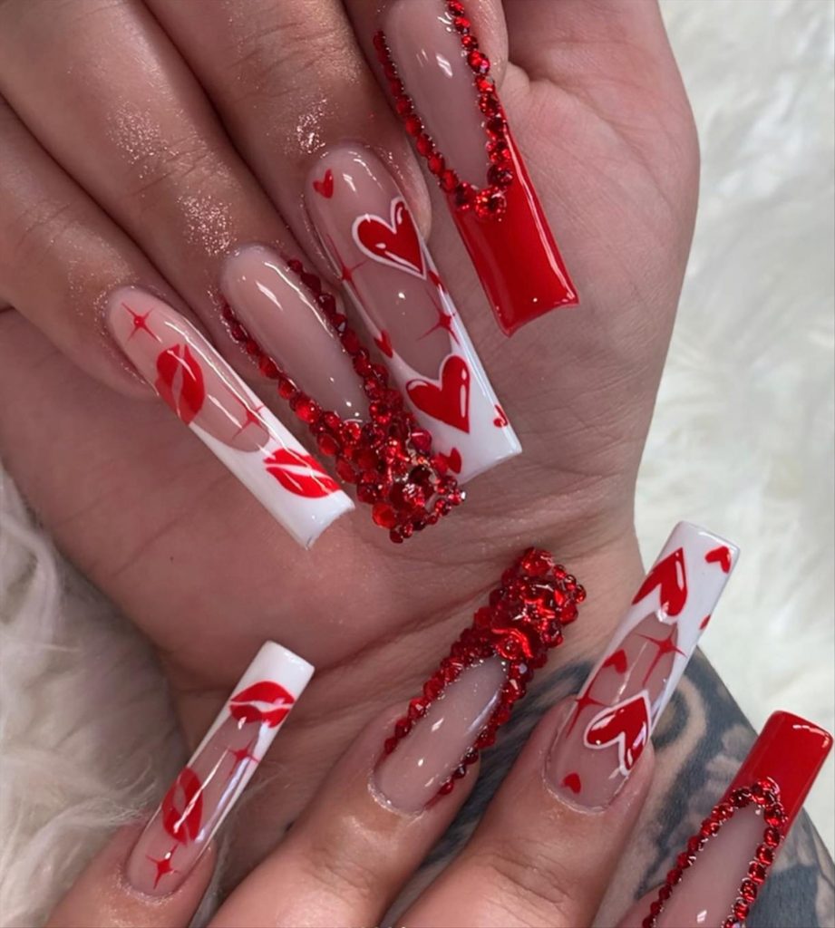 Perfect Long Valentine's Day nail Ideas to wear in 2025